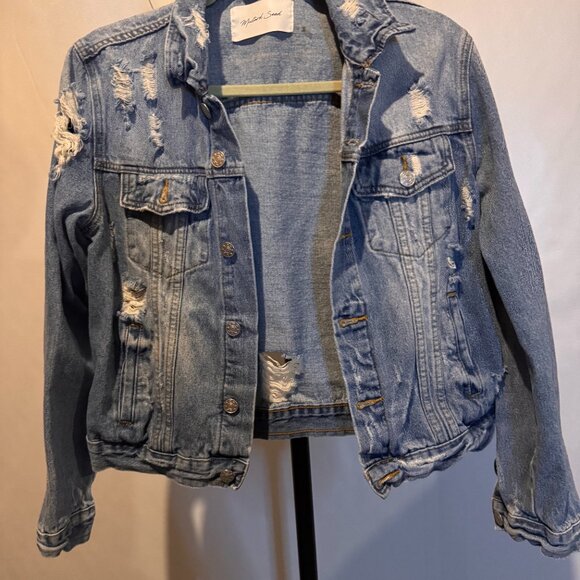 Upcycle Beatles Distressed Jean Jacket - Picture 3 of 3
